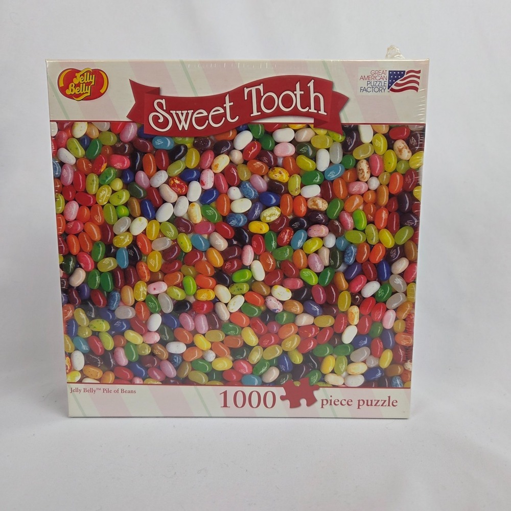 New Sealed Great American Puzzle Factory Jelly Belly Sweet Tooth 1000‎ pc Candy